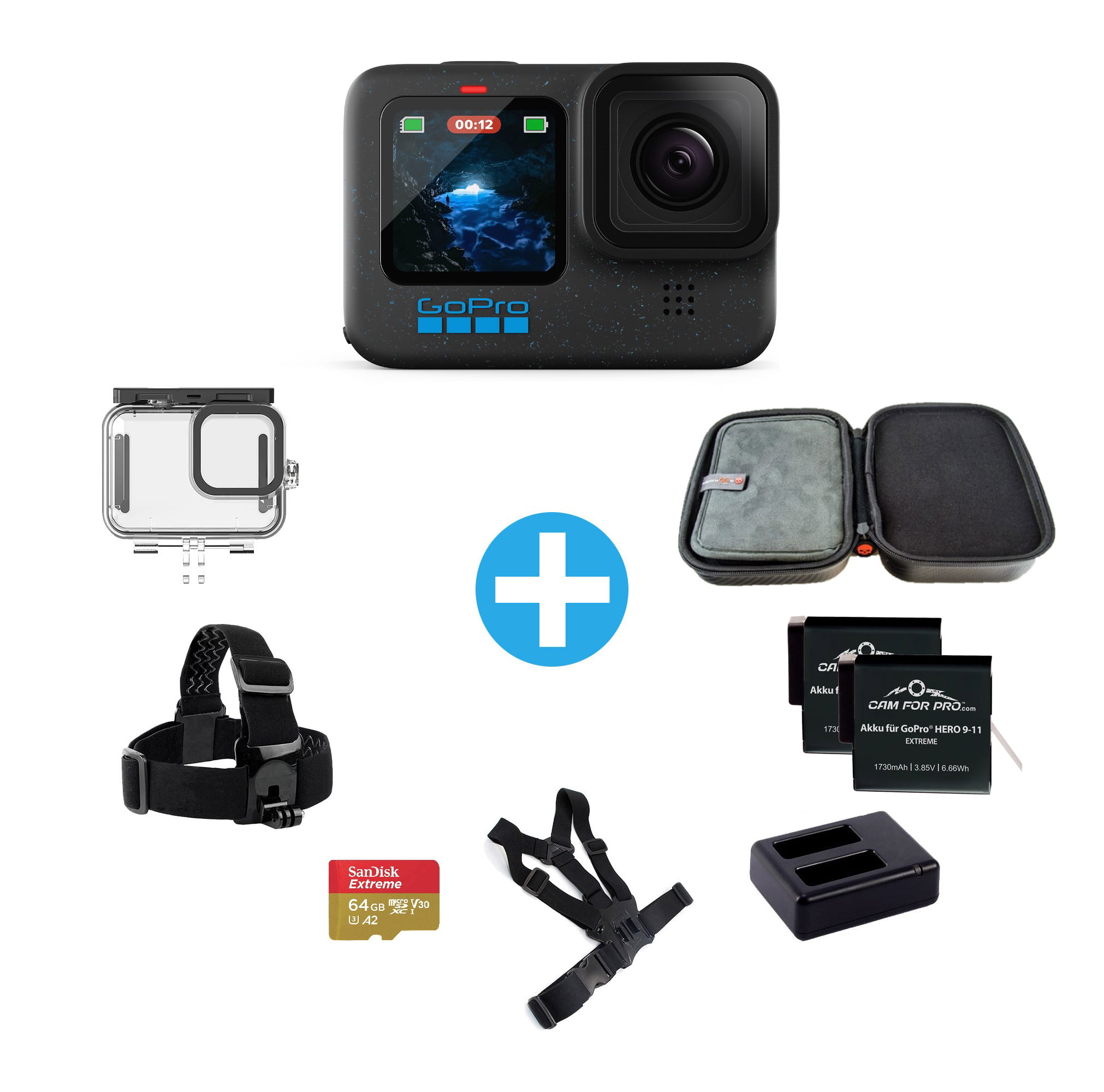 GoPro HERO12 Black camforpro Fullaction Bundle Kameras Actionkamera | 