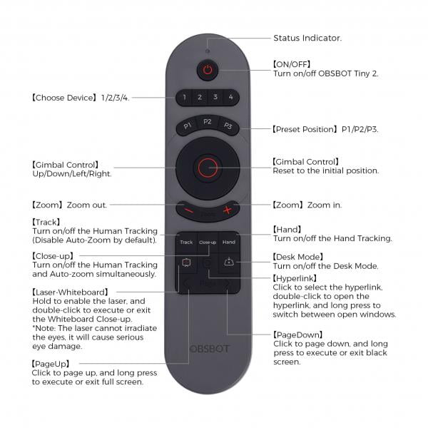 OBSBOT Tiny 2 Smart Remote