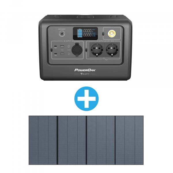 BLUETTI EB70 Powerstation Solar 350W Bundle